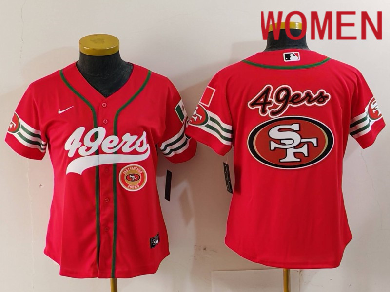 Women San Francisco 49ers Blank Red Mexican Joint Name 2024 Nike Limited NFL Jersey style 4